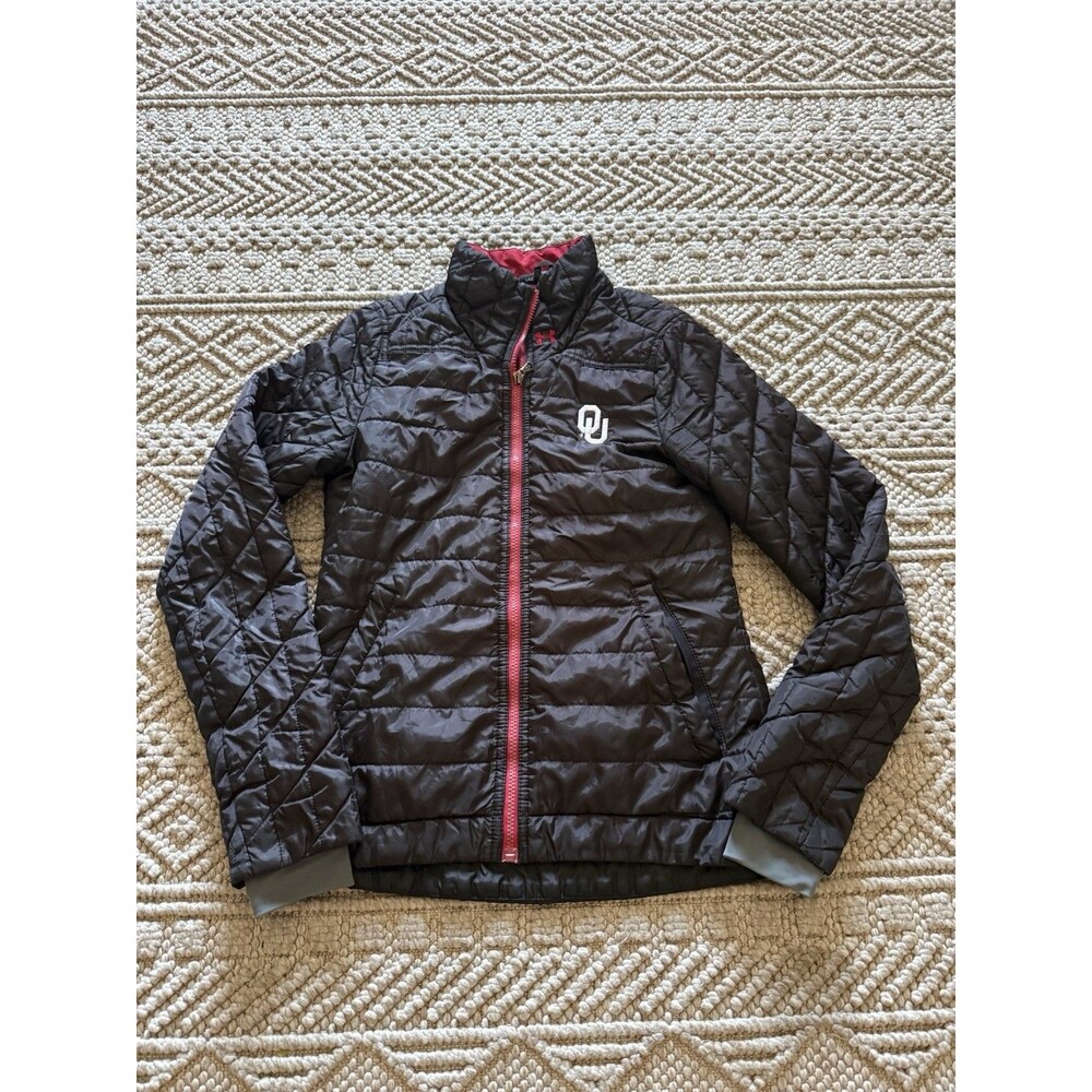 Oklahoma Sooners Under Armour Jacket Womens S Black NCAA College Football Puffer